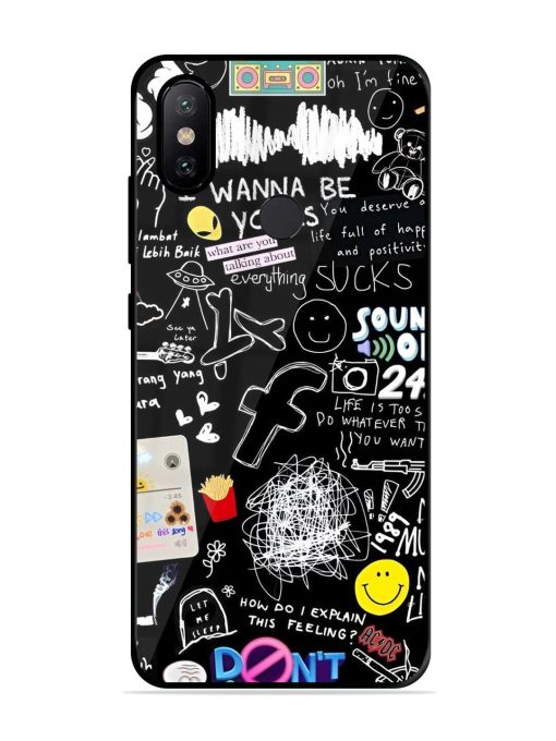 Doodle Diary Glossy Soft Edge Case for Xiaomi Mi A2 Chachhi