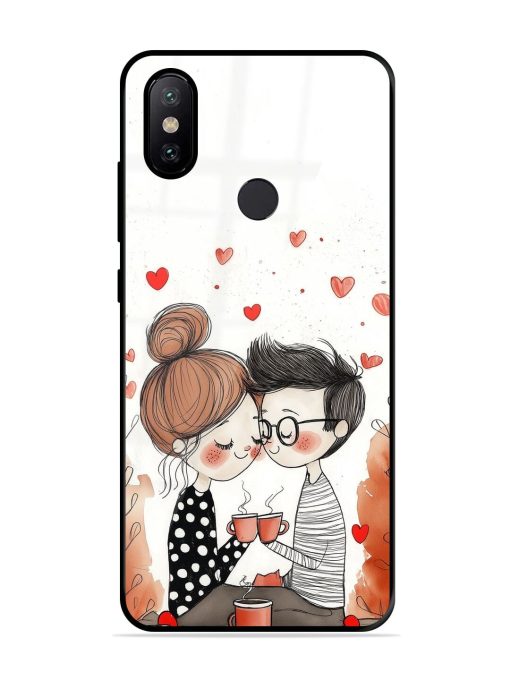 Couple Seating With Coffee Glossy Soft Edge Case for Xiaomi Mi A2 Chachhi