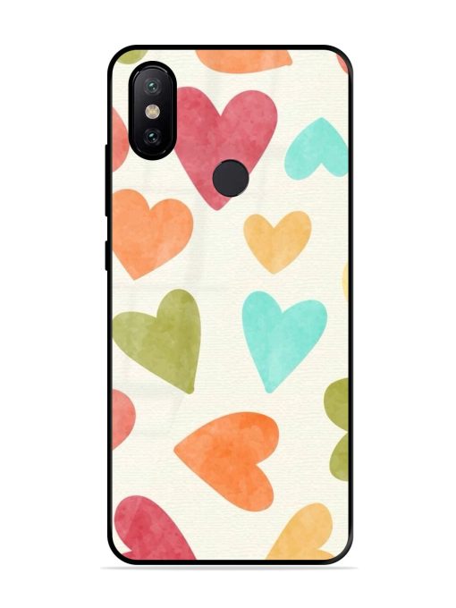 Watercolor Hearts Glossy Soft Edge Case for Xiaomi Mi A2 Chachhi