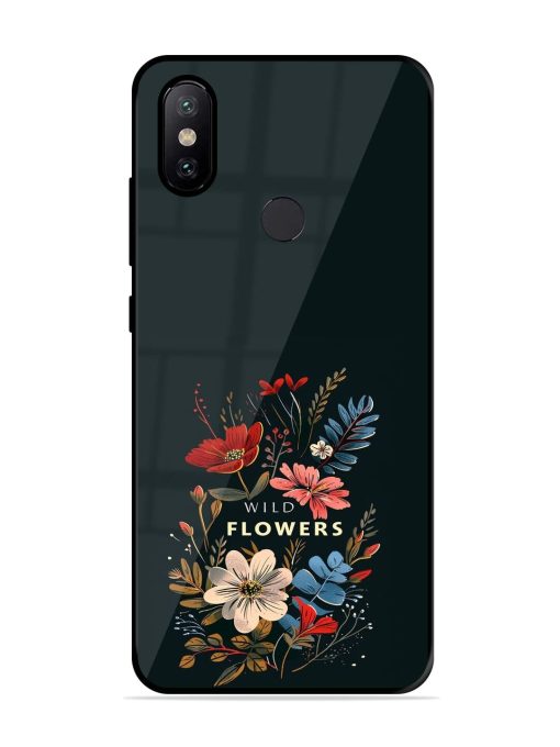 Dark Floral Glossy Soft Edge Case for Xiaomi Mi A2 Chachhi