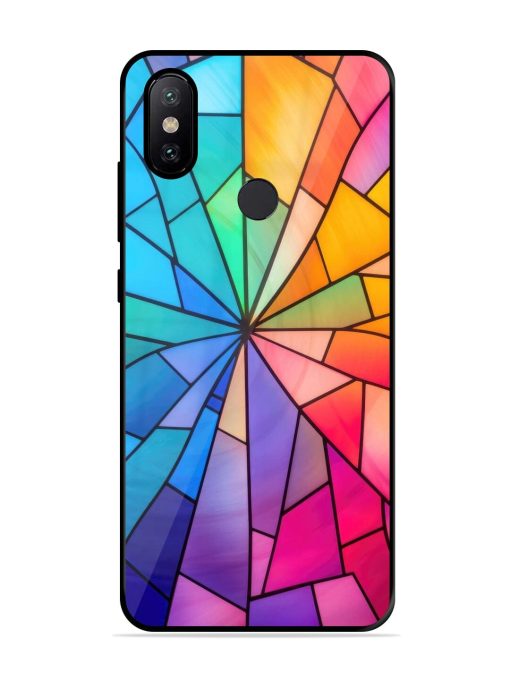 Stained Glass Kaleidoscope Of Colors Glossy Soft Edge Case for Xiaomi Mi A2 Chachhi