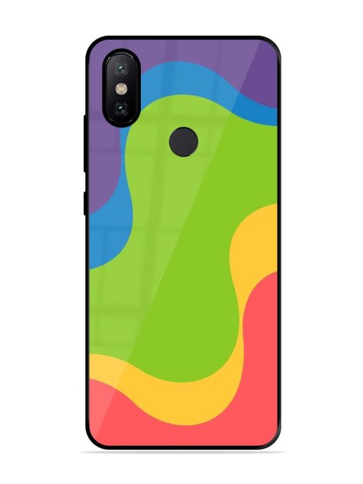 Wavy Rainbow Wonderland Glossy Soft Edge Case for Xiaomi Mi A2 Chachhi