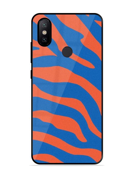 Zebra Stripes In Blue And Orange Glossy Soft Edge Case for Xiaomi Mi A2 Chachhi