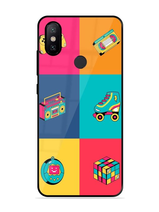 90S Throwback Grid Glossy Soft Edge Case for Xiaomi Mi A2 Chachhi