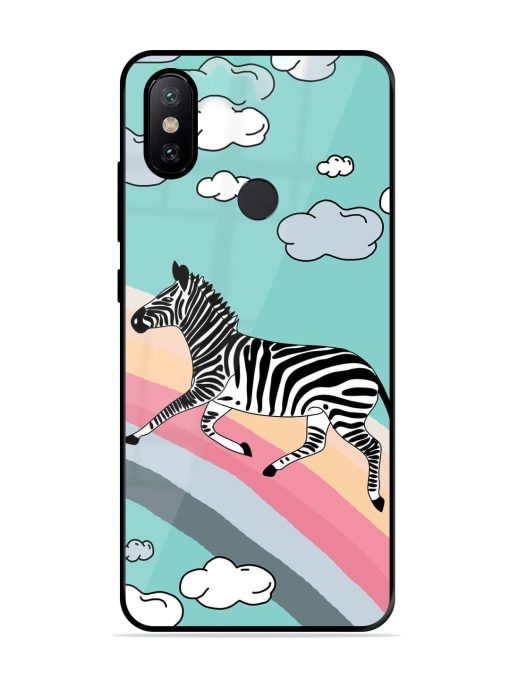 Zebra On A Rainbow Glossy Soft Edge Case for Xiaomi Mi A2 Chachhi