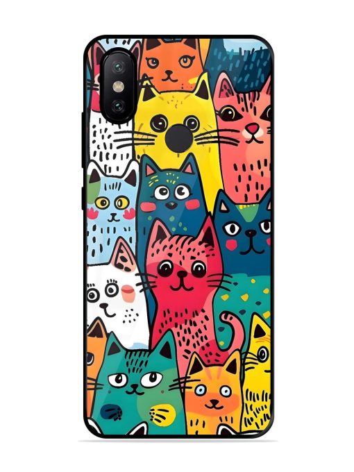 Feline Frenzy Glossy Soft Edge Case for Xiaomi Mi A2 Chachhi