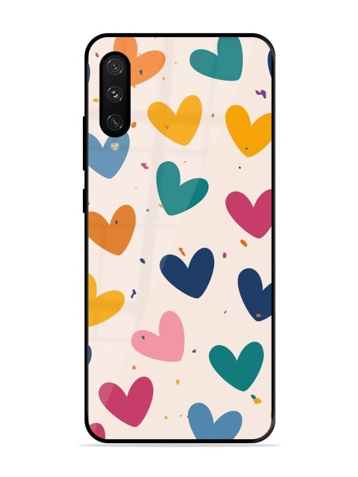 Rainbow Hearts Glossy Soft Edge Case for Xiaomi Mi A3