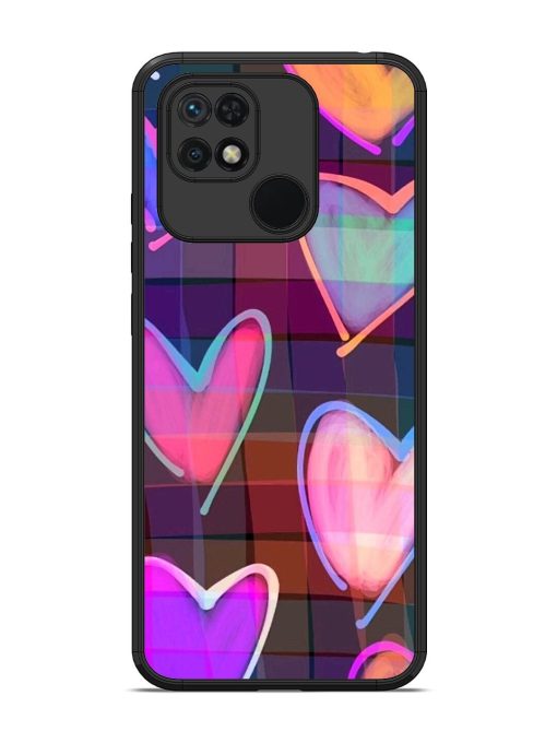 Neon Hearts Glossy Soft Edge Case for Xiaomi Redmi 10 Chachhi