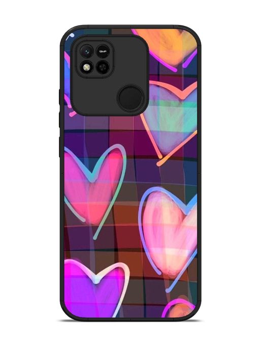 Neon Hearts Glossy Soft Edge Case for Xiaomi Redmi 10A Chachhi