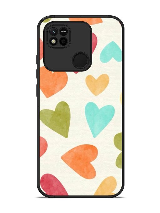 Watercolor Hearts Glossy Soft Edge Case for Xiaomi Redmi 10A Chachhi