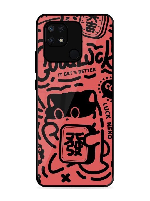 Lucky Cat Doodle Glossy Soft Edge Case for Xiaomi Redmi 10 Power Chachhi