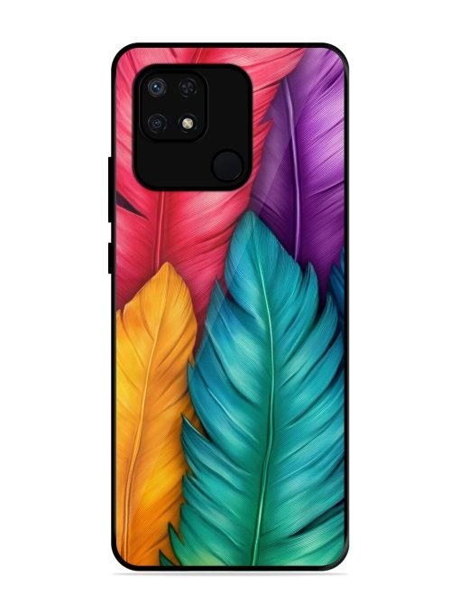 Rainbow Feathers Glossy Soft Edge Case for Xiaomi Redmi 10 Power Chachhi