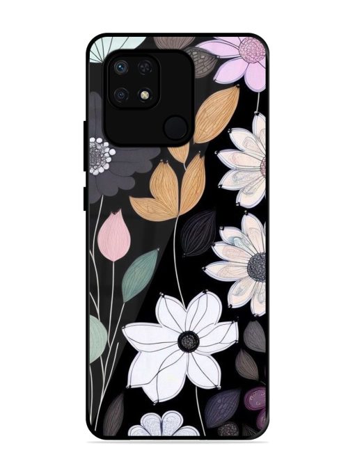 Whimsical Blooms On Black Glossy Soft Edge Case for Xiaomi Redmi 10 Power Chachhi