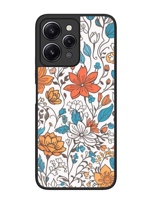 Floral Symphony Glossy Soft Edge Case for Xiaomi Redmi 12 (4G) Chachhi