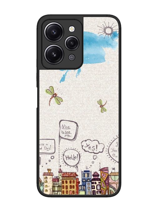 Doodle City Glossy Soft Edge Case for Xiaomi Redmi 12 (4G) Chachhi