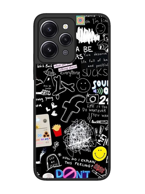 Doodle Diary Glossy Soft Edge Case for Xiaomi Redmi 12 (4G) Chachhi