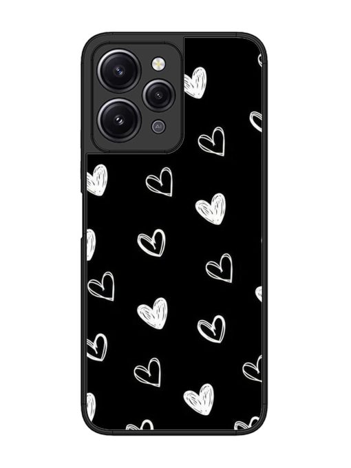 Scattered Hearts Glossy Soft Edge Case for Xiaomi Redmi 12 (4G) Chachhi