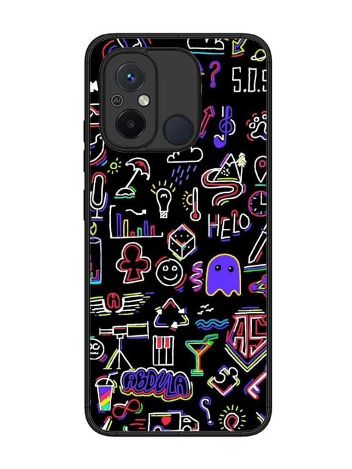 Neon Doodle Glossy Soft Edge Case for Xiaomi Redmi 12C Chachhi