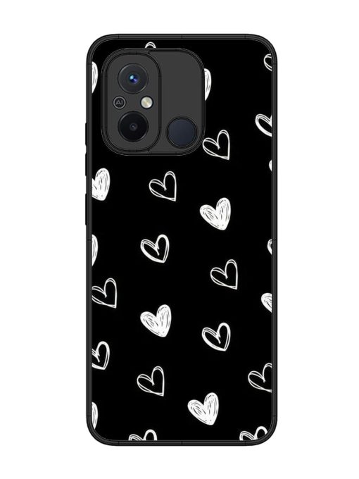 Scattered Hearts Glossy Soft Edge Case for Xiaomi Redmi 12C Chachhi