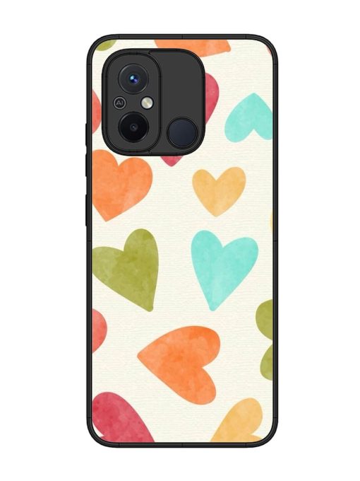 Watercolor Hearts Glossy Soft Edge Case for Xiaomi Redmi 12C Chachhi