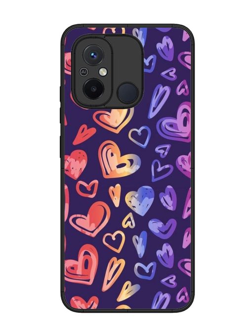 Rainbow Hearts Glossy Soft Edge Case for Xiaomi Redmi 12C Chachhi