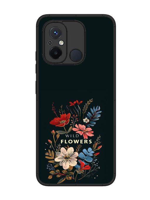 Dark Floral Glossy Soft Edge Case for Xiaomi Redmi 12C