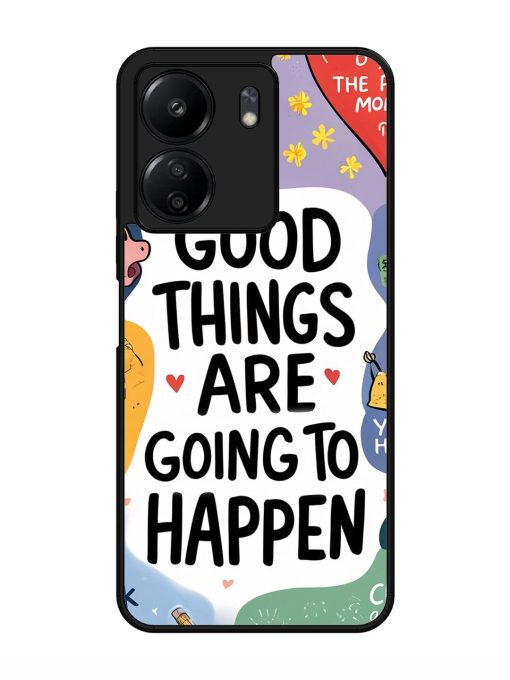 Uplifting Scribbles Glossy Soft Edge Case for Xiaomi Redmi 13C (4G) Chachhi