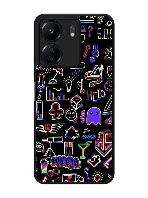 Neon Doodle Glossy Soft Edge Case for Xiaomi Redmi 13C (4G) Chachhi