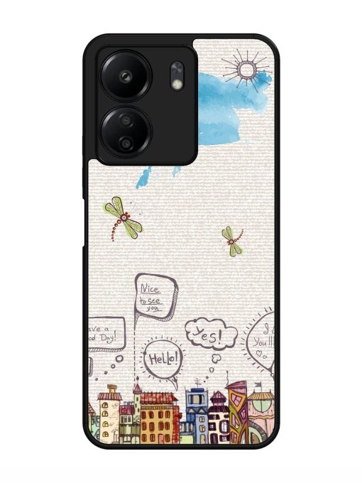 Doodle City Glossy Soft Edge Case for Xiaomi Redmi 13C (4G) Chachhi