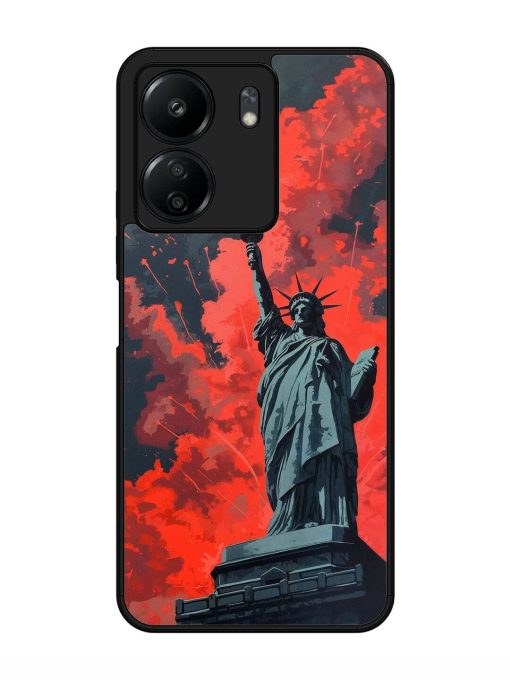 Lady Liberty'S Firework Finale Glossy Soft Edge Case for Xiaomi Redmi 13C (4G) Chachhi