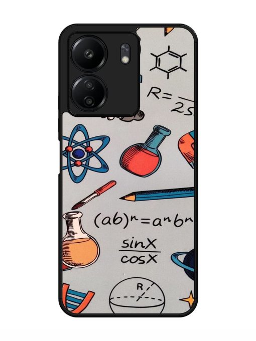 Science Doodle Delight Glossy Soft Edge Case for Xiaomi Redmi 13C (4G) Chachhi