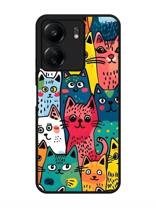 Feline Frenzy Glossy Soft Edge Case for Xiaomi Redmi 13C (4G) Chachhi