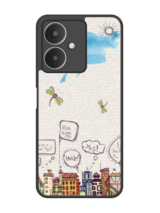 Doodle City Glossy Soft Edge Case for Xiaomi Redmi 13C (5G) Chachhi