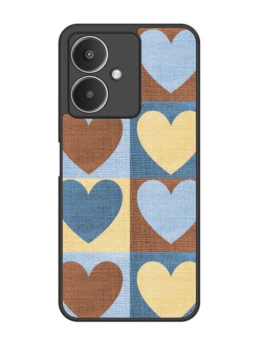 Hearts On Canvas Glossy Soft Edge Case for Xiaomi Redmi 13C (5G) Chachhi