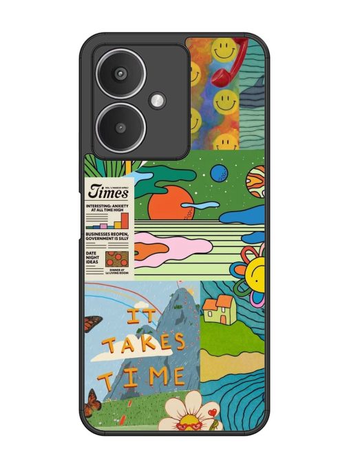 Groovy Vibes Glossy Soft Edge Case for Xiaomi Redmi 13C (5G) Chachhi