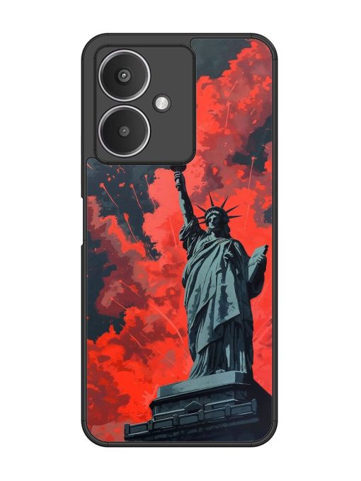 Lady Liberty'S Firework Finale Glossy Soft Edge Case for Xiaomi Redmi 13C (5G)