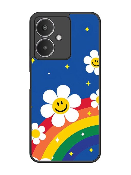 Happy Daisies And Rainbow Sky Glossy Soft Edge Case for Xiaomi Redmi 13C (5G) Chachhi