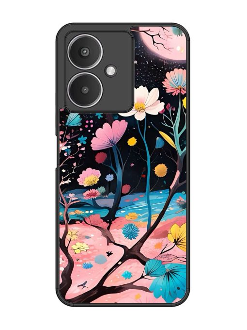 Cosmic Bloom Glossy Soft Edge Case for Xiaomi Redmi 13C (5G) Chachhi