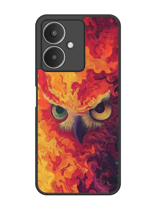 Fiery Owl Glossy Soft Edge Case for Xiaomi Redmi 13C (5G) Chachhi