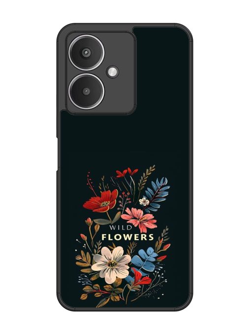 Dark Floral Glossy Soft Edge Case for Xiaomi Redmi 13C (5G)