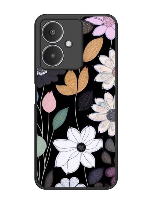 Whimsical Blooms On Black Glossy Soft Edge Case for Xiaomi Redmi 13C (5G) Chachhi