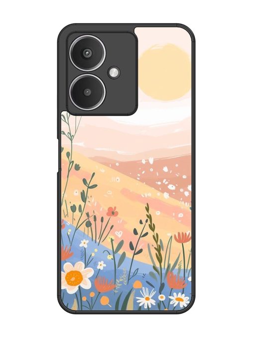 Golden Hour Blooms Glossy Soft Edge Case for Xiaomi Redmi 13C (5G) Chachhi