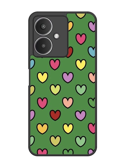 Rainbow Heart Parade Glossy Soft Edge Case for Xiaomi Redmi 13C (5G) Chachhi