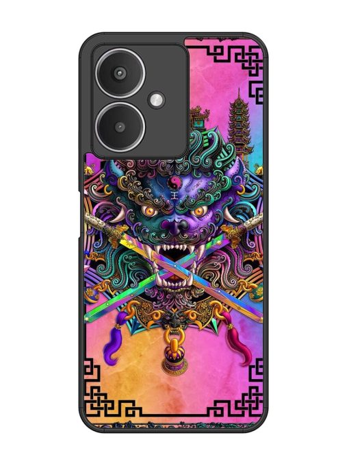 Psychedelic Fu Dog Tapestry Glossy Soft Edge Case for Xiaomi Redmi 13C (5G) Chachhi