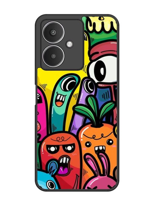 Whimsical Doodle Chaos Glossy Soft Edge Case for Xiaomi Redmi 13C (5G) Chachhi