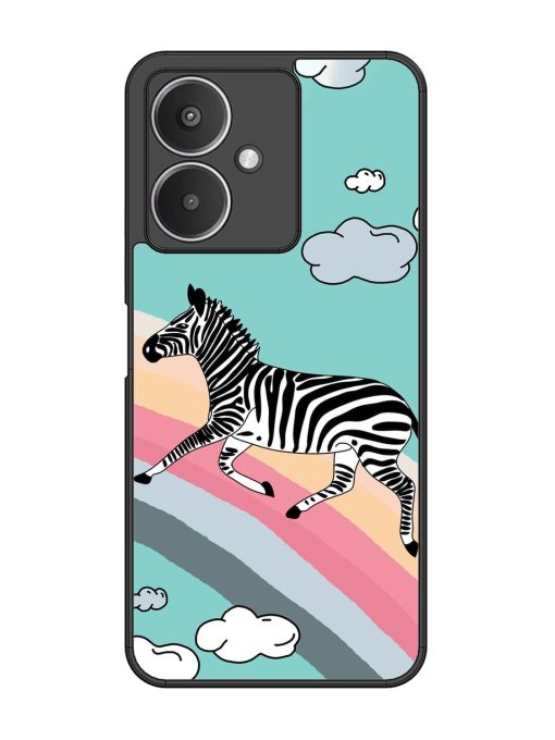 Zebra On A Rainbow Glossy Soft Edge Case for Xiaomi Redmi 13C (5G) Chachhi