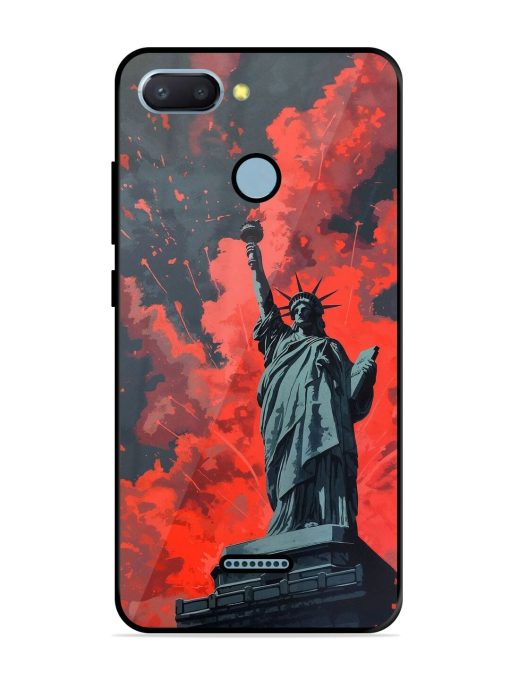 Lady Liberty'S Firework Finale Glossy Soft Edge Case for Xiaomi Redmi 6 Chachhi