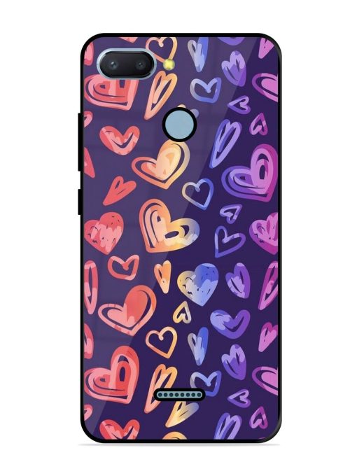 Rainbow Hearts Glossy Soft Edge Case for Xiaomi Redmi 6 Chachhi