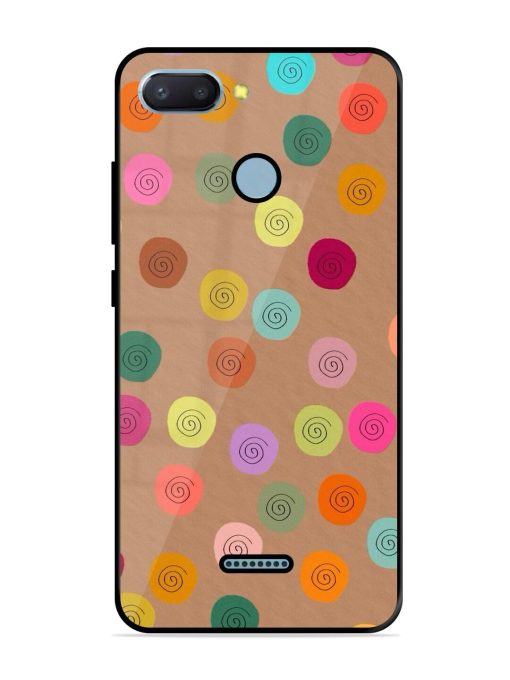 Swirly Dots On Kraft Glossy Soft Edge Case for Xiaomi Redmi 6 Chachhi