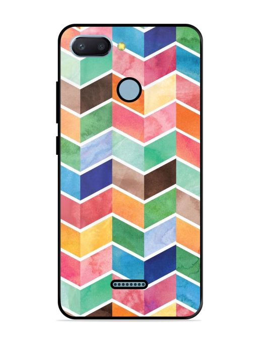 Watercolor Chevron Whimsy Glossy Soft Edge Case for Xiaomi Redmi 6